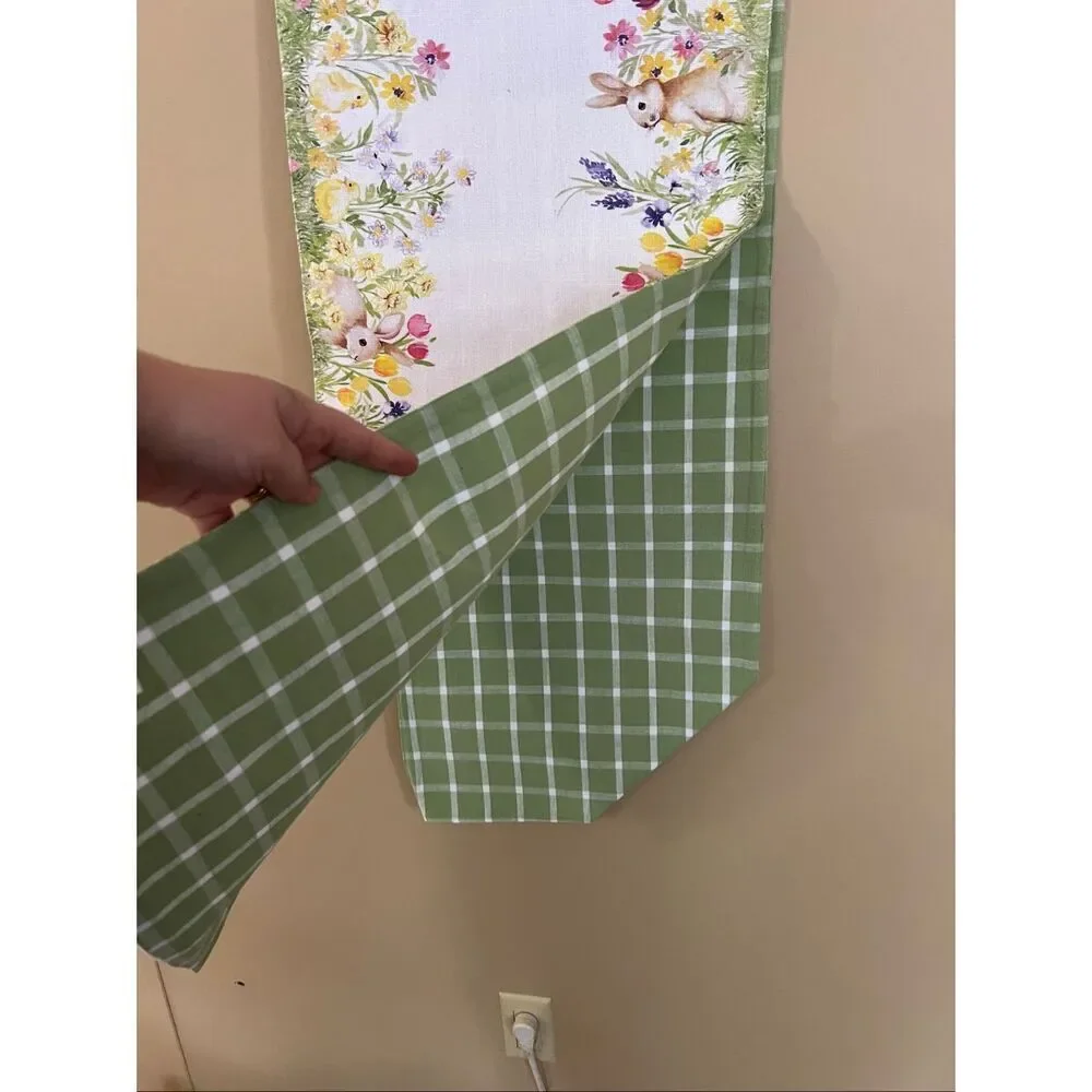 The Farmhouse By Rachel Ashwell Easter Bunny Chicks Table Runner 16” X 90” Rever